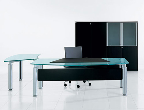 Office Desk|Glass Executive Desk|Office Furniture|Glass Executive Desk|玻璃班台|玻璃办公桌|玻璃办公台 CG-BLBT-02