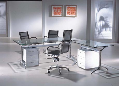 Office Desk|Glass Executive Desk|Office Furniture|Glass Executive Desk|玻璃班台|玻璃办公桌|玻璃办公台 CG-BLBT-10