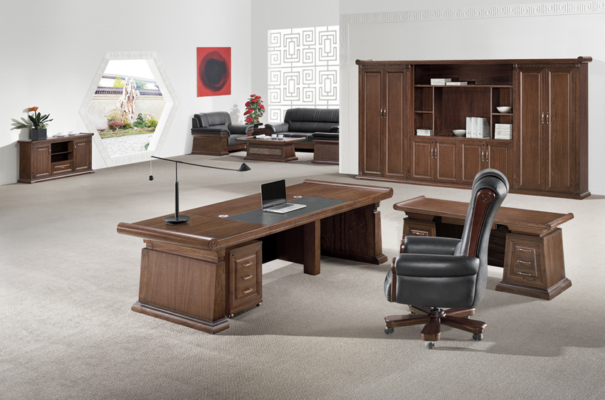 Office Desk|Complete Set Office Furniture|Office Furniture|High-grade Executive Desk|实木大班台|实木大班桌|大班台|大班桌|总裁台|总经理台